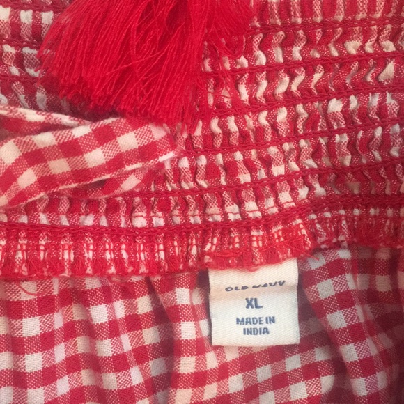 Old Navy Red Gingham Babydoll Dress with Embroidered Hem XL - Picture 7 of 10